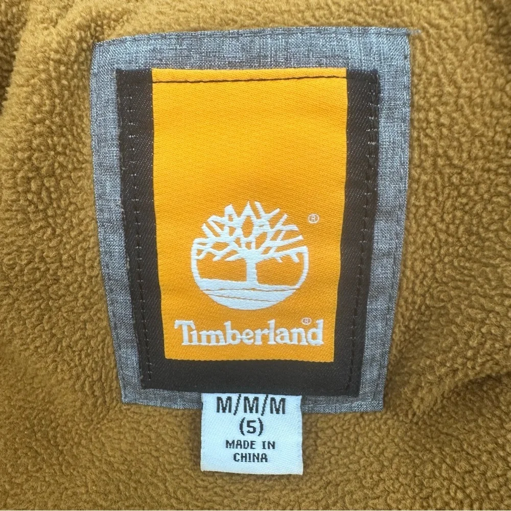 Timberland Boys Heavyweight Puffer Jacket Gray Orange Medium